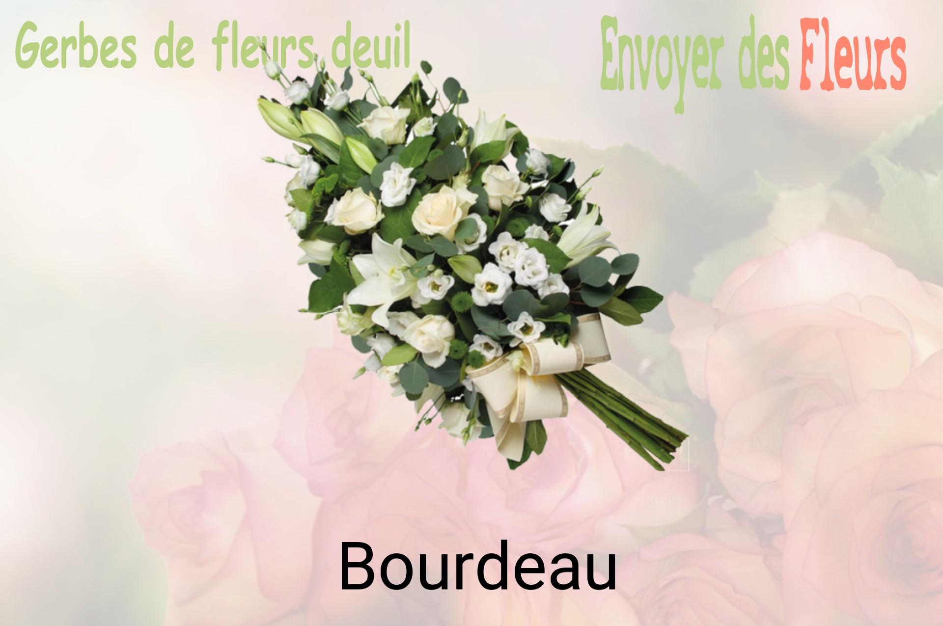Gerbe de fleurs de deuil livrée à Bourdeau